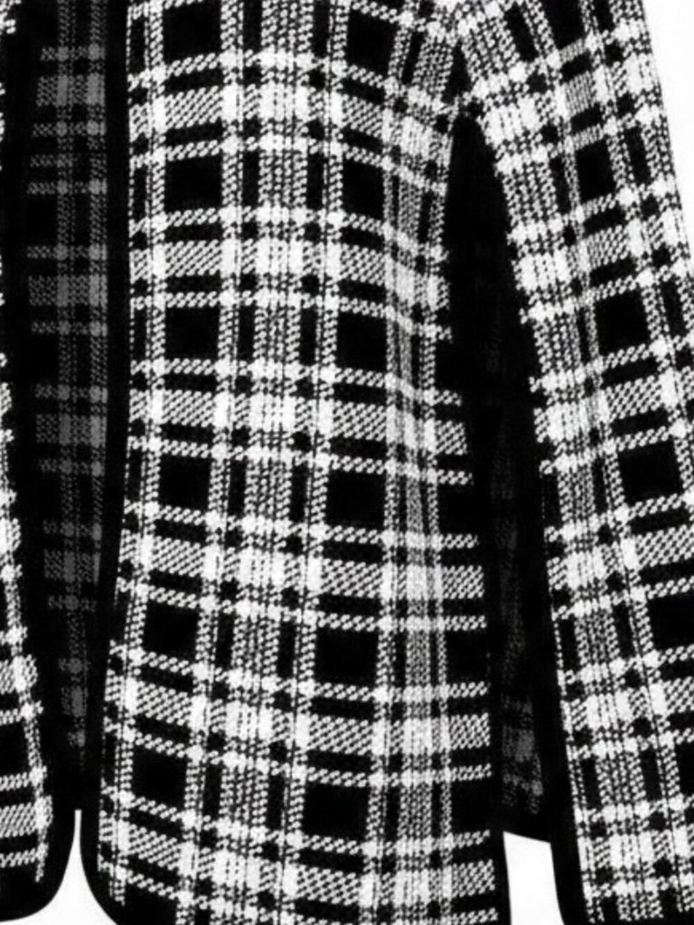 Skovhuss *Danish* Black Plaid Cotton Blend Leather Closure Cape - Picture 7 of 15